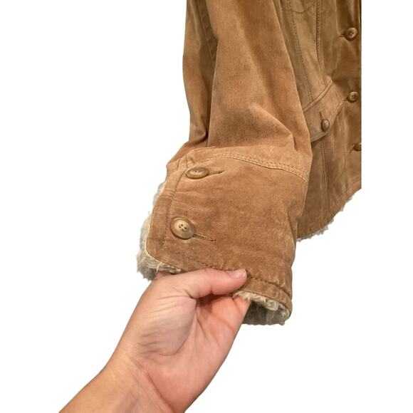 Columbia Womens Suede Penny Lane Jacket Size Medium Chore Coat Faux Fur Country - Picture 12 of 12